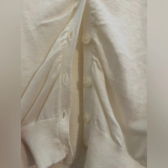 PENDLETON Cotton Women’s Cardigan Sweater Button V-Neck Lightweight White Sz M - Picture 5 of 8